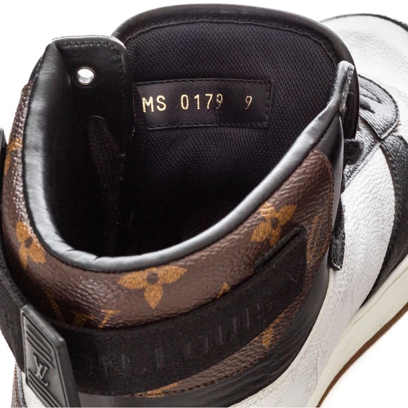 Louis Vuitton Rivoli Tricolor Leather Monogram High-Top Sneakers Men's 9 - Picture 8 of 10